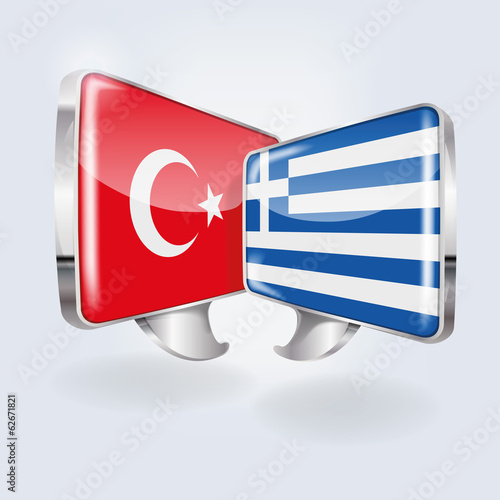 Sprechblasen in türkisch und griechisch