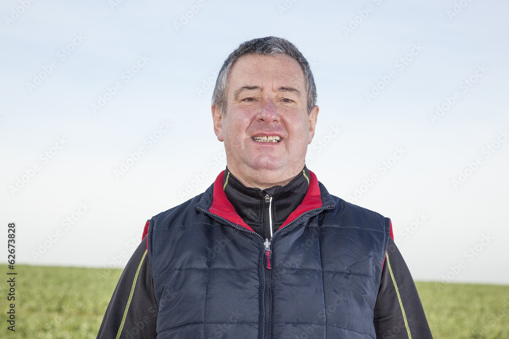 Portrait of a gray-haired man while walking Portrait of a gray-haired man while walking