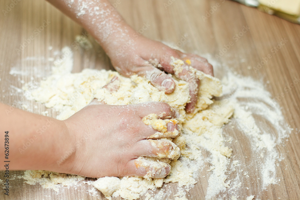 Kneading Dough on the Kitchen Table Kneading Dough on the Kitchen Table