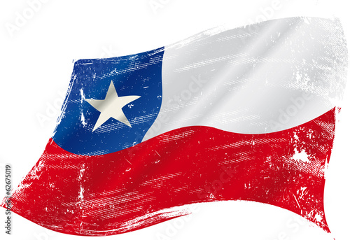 Chilean grunge flag