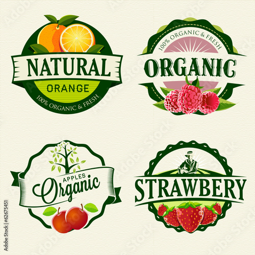 Set of Fresh & Organic labels