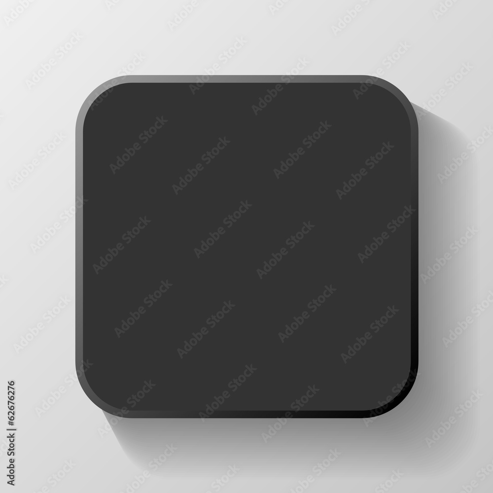 Black Blank Icon Template for Web and Mobile Button with Shadow Black Blank Icon Template for Web and Mobile Button with Shadow