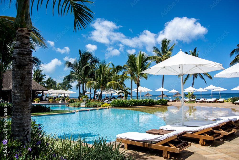 Naklejka premium Resort in Flic-en-Flac, Mauritius
