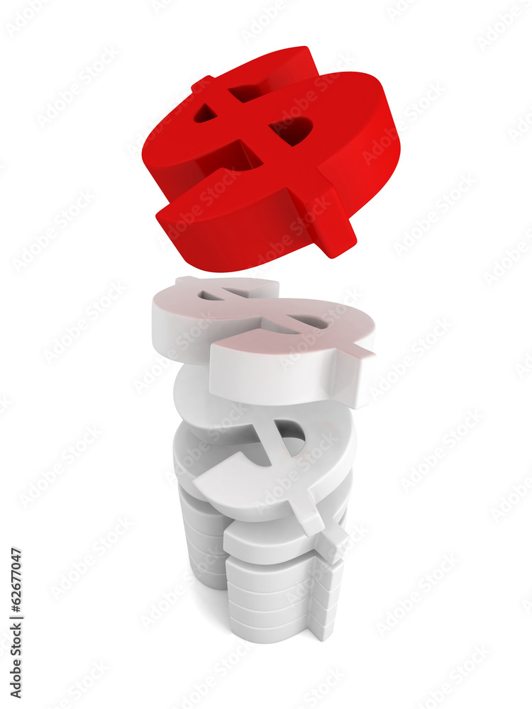 dollar currency symbols on white background dollar currency symbols on white background