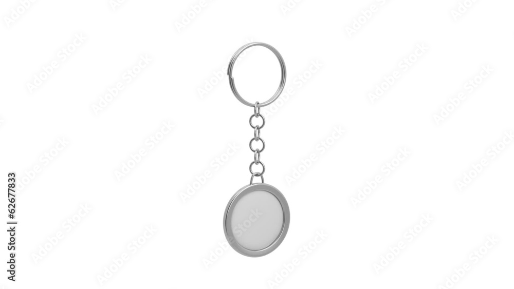 Key ring rotates on white background Key ring rotates on white background