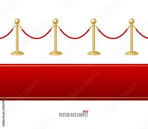 Vector red event carpet and Barrier rope