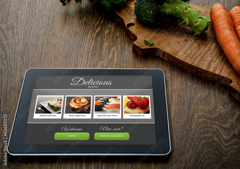 Cooking recipe on tablet pc