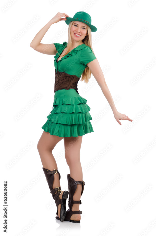Woman in saint patrick concept Woman in saint patrick concept