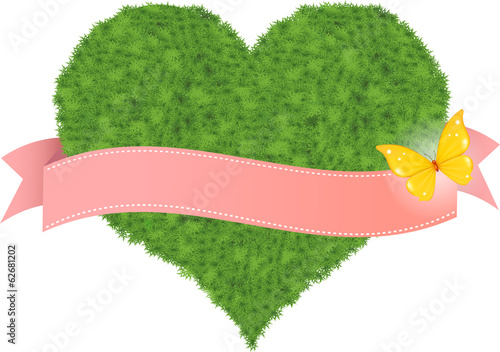 Cuore, Erba, Prato, Verde