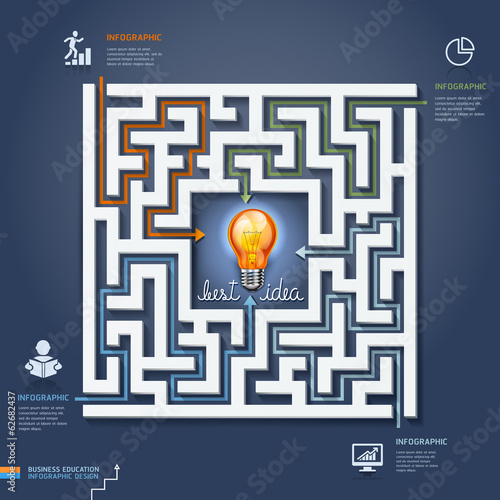 Labyrinth business solutions. Vector illustration.