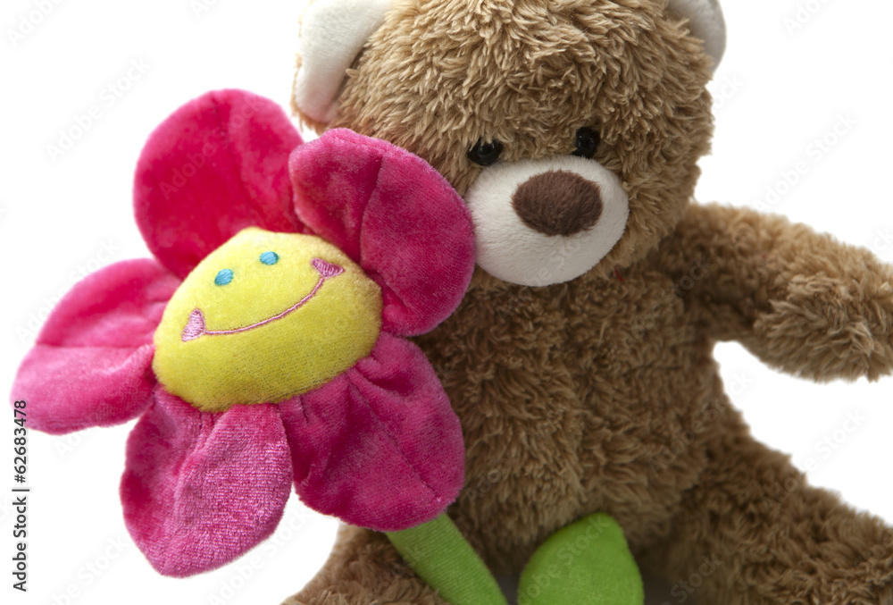 Ours en peluche fleur hotsell