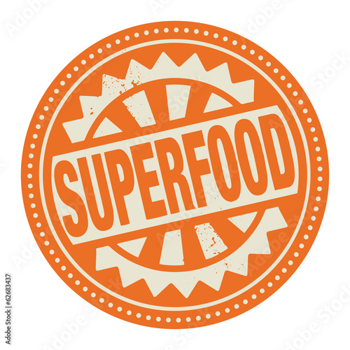 Abstract stamp or label with the text Superfood written inside