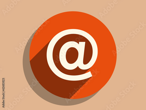 Flat long shadow icon of email