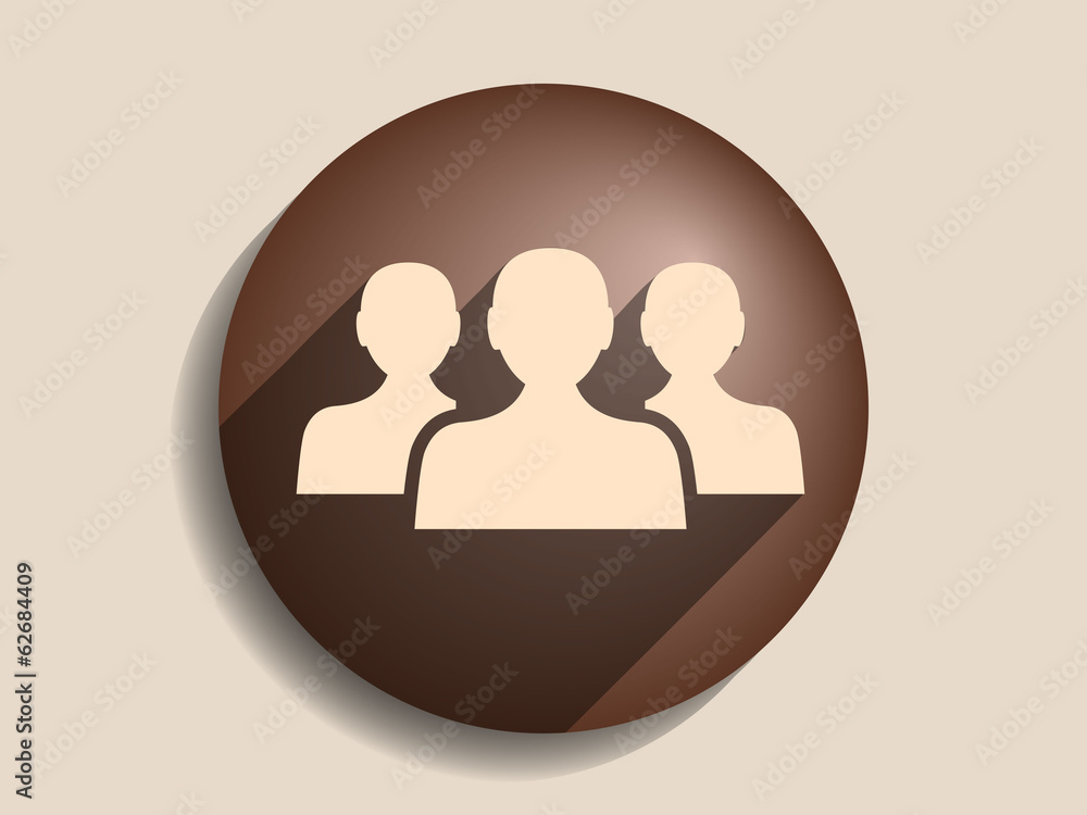 Flat long shadow icon of team work Flat long shadow icon of team work