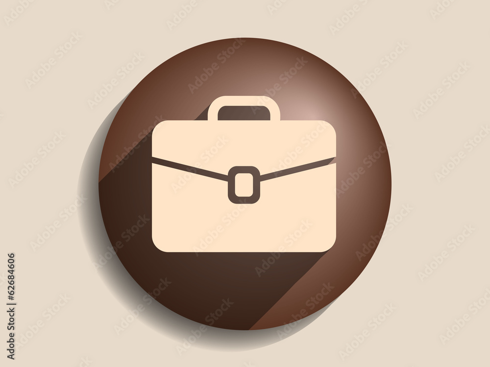 Flat long shadow icon of briefcase Flat long shadow icon of briefcase