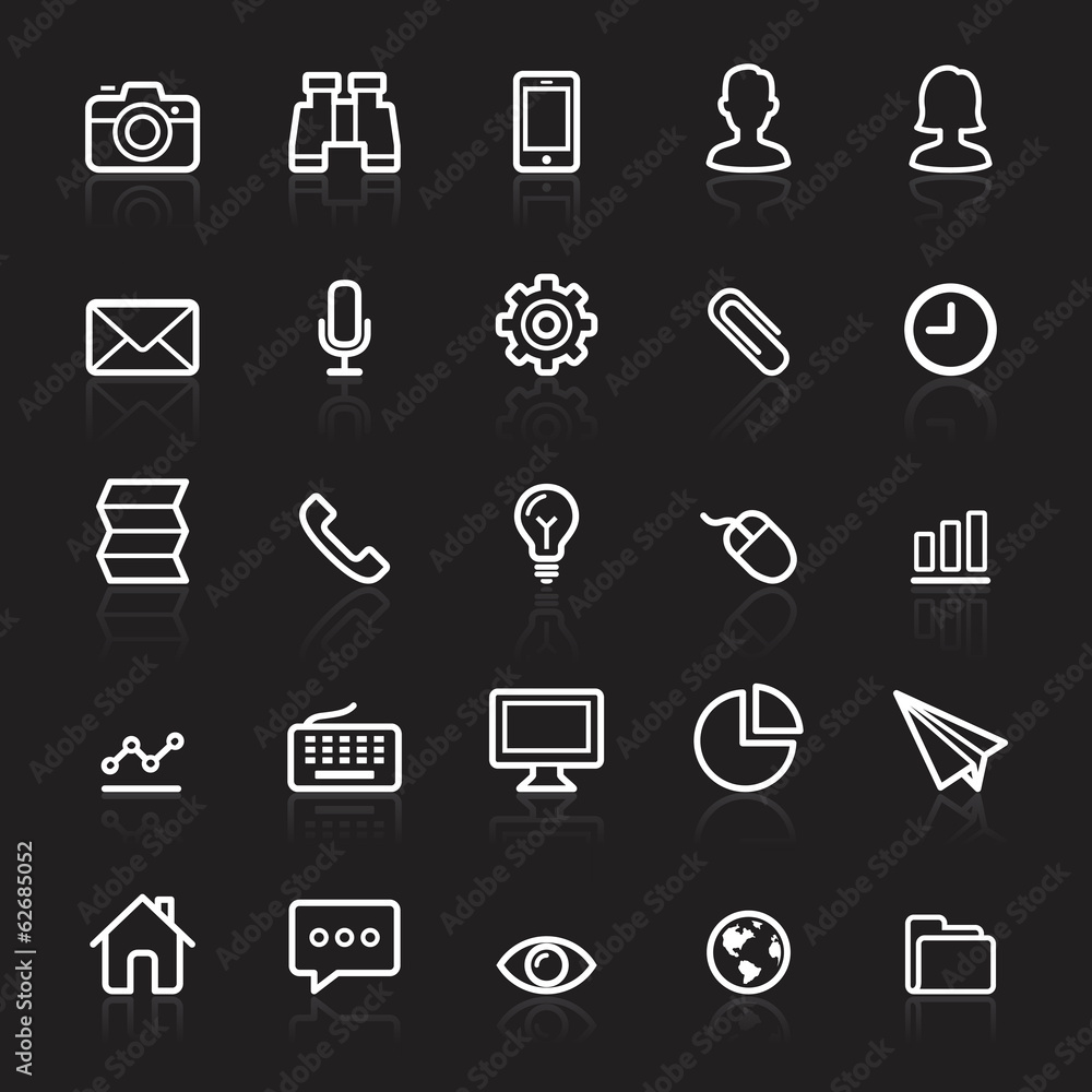 Business outline white icons set 1. Vector illustration. Business outline white icons set 1. Vector illustration.