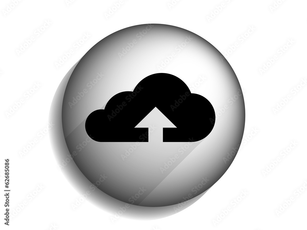 Flat long shadow icon of upload cloud Flat long shadow icon of upload cloud