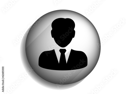 Flat long shadow icon of businessman