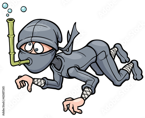 Vector illustration of Cartoon Ninja