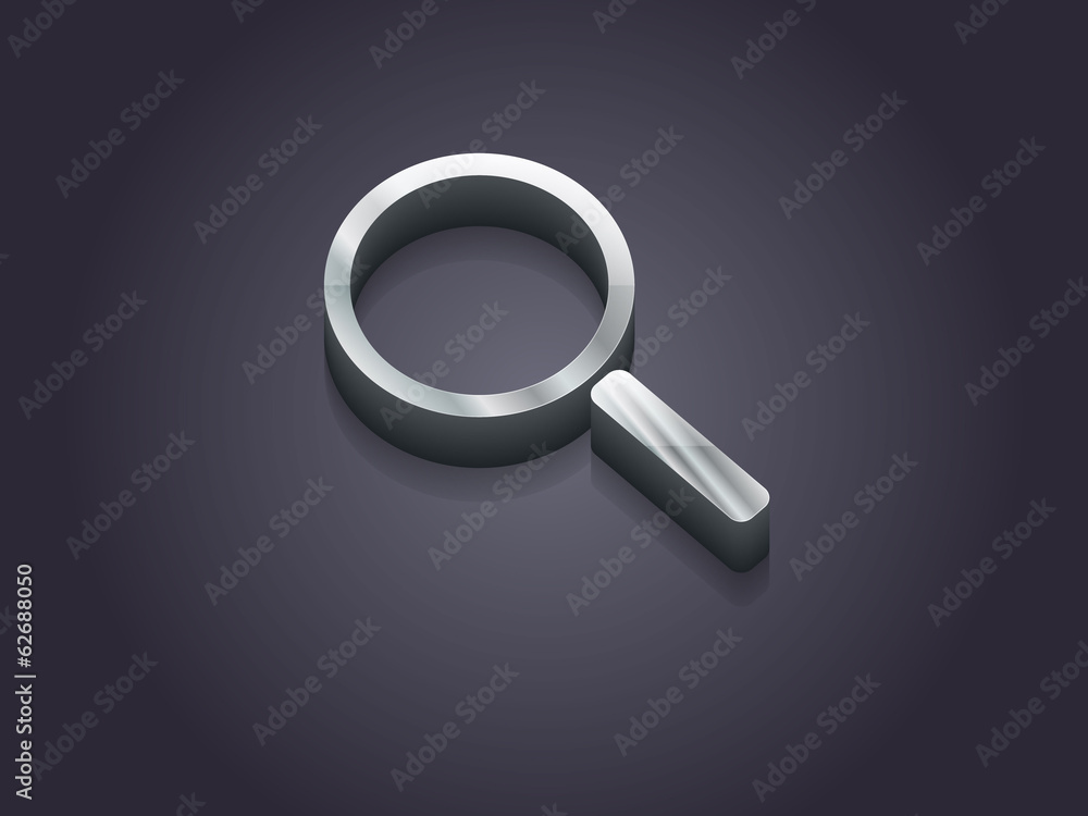 3d Vector illustration of loupe icon 3d Vector illustration of loupe icon