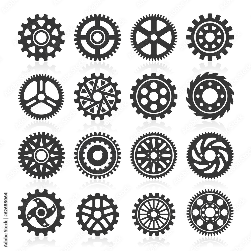 Set of gear icons. Vector illustration Set of gear icons. Vector illustration