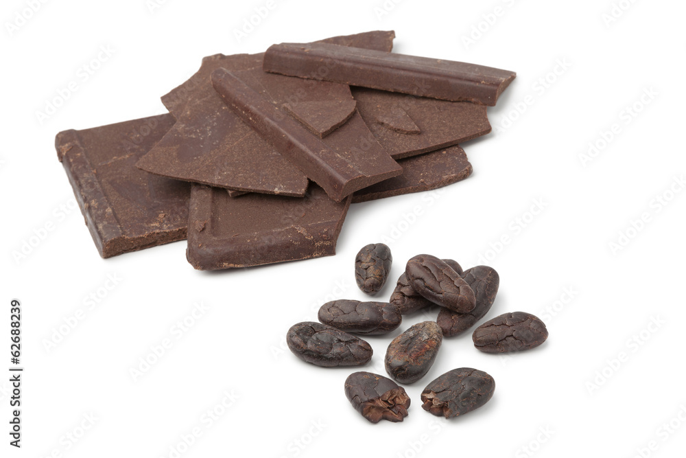 Roasted cocoa beans and chocolate Roasted cocoa beans and chocolate