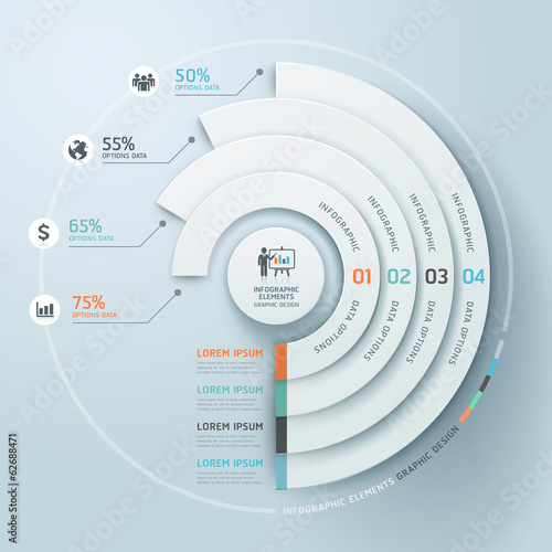 Business Infographics circle origami style Vector illustration.