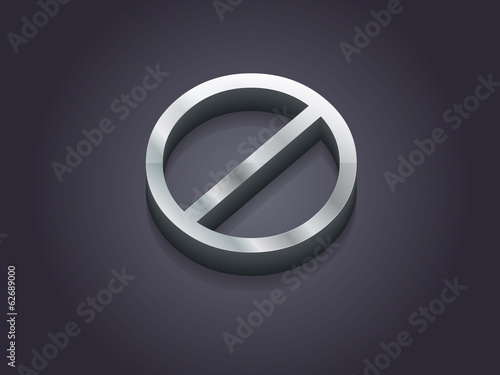 3d Vector illustration of prohibit icon