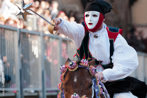 Sartiglia of Oristano, traditional carnival of Sardinia, Italy photo