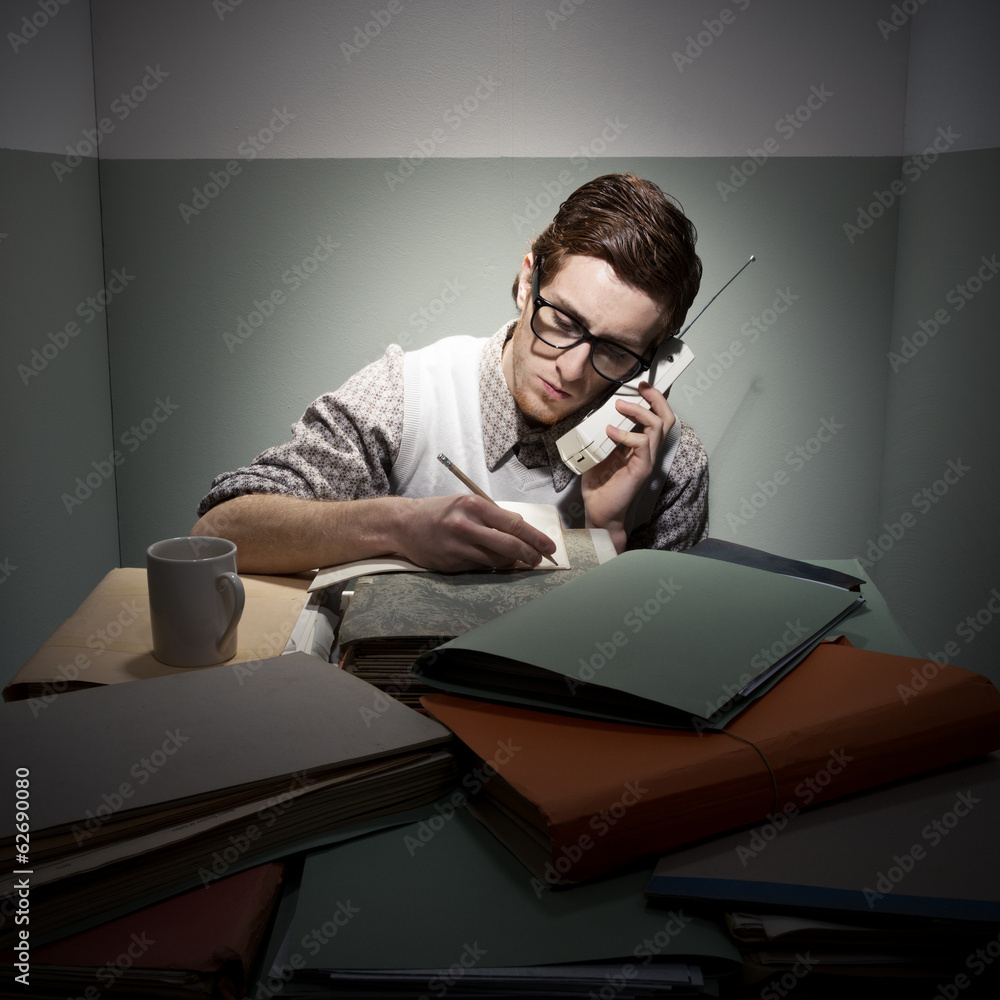 Fototapeta premium Nerd on the phone