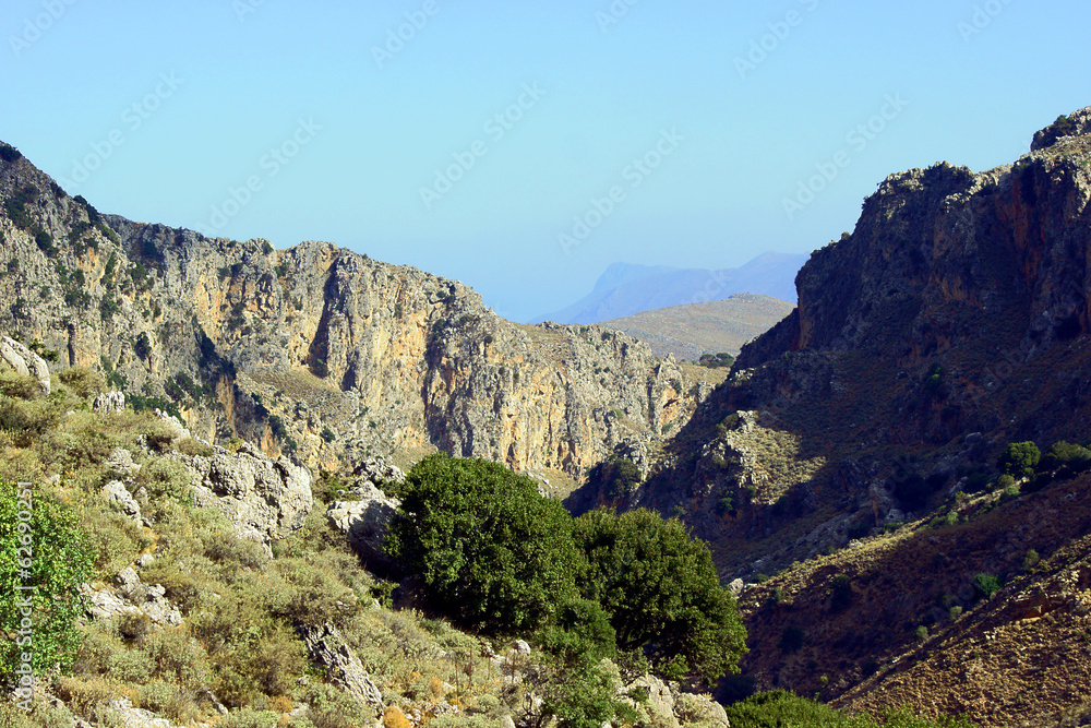 Fototapeta premium Rocks in mountains on the island of Crete, Greece.
