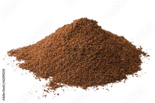 Pile of fresh ground coffee powder