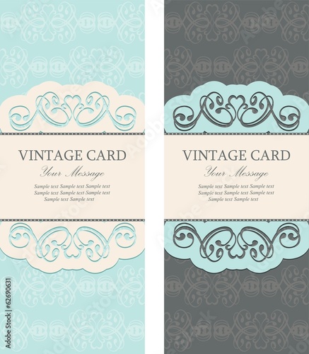 Beautiful vintage invitations set