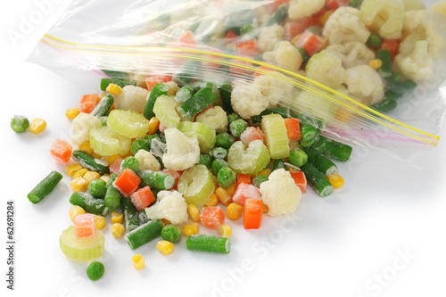Valokuva homemade frozen vegetables in freezer bag