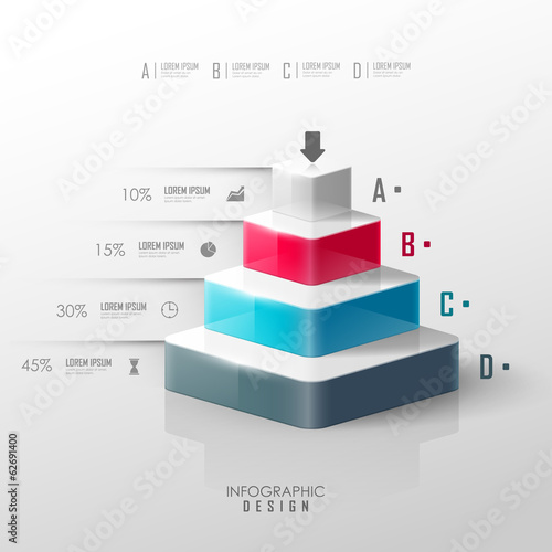 Vector pyramid for infographic or web design