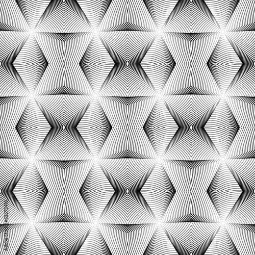 Design seamless monochrome geometric pattern. Abstract diamond l © amicabel