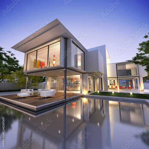 Contemporary house with pool N1 © FrankBoston
