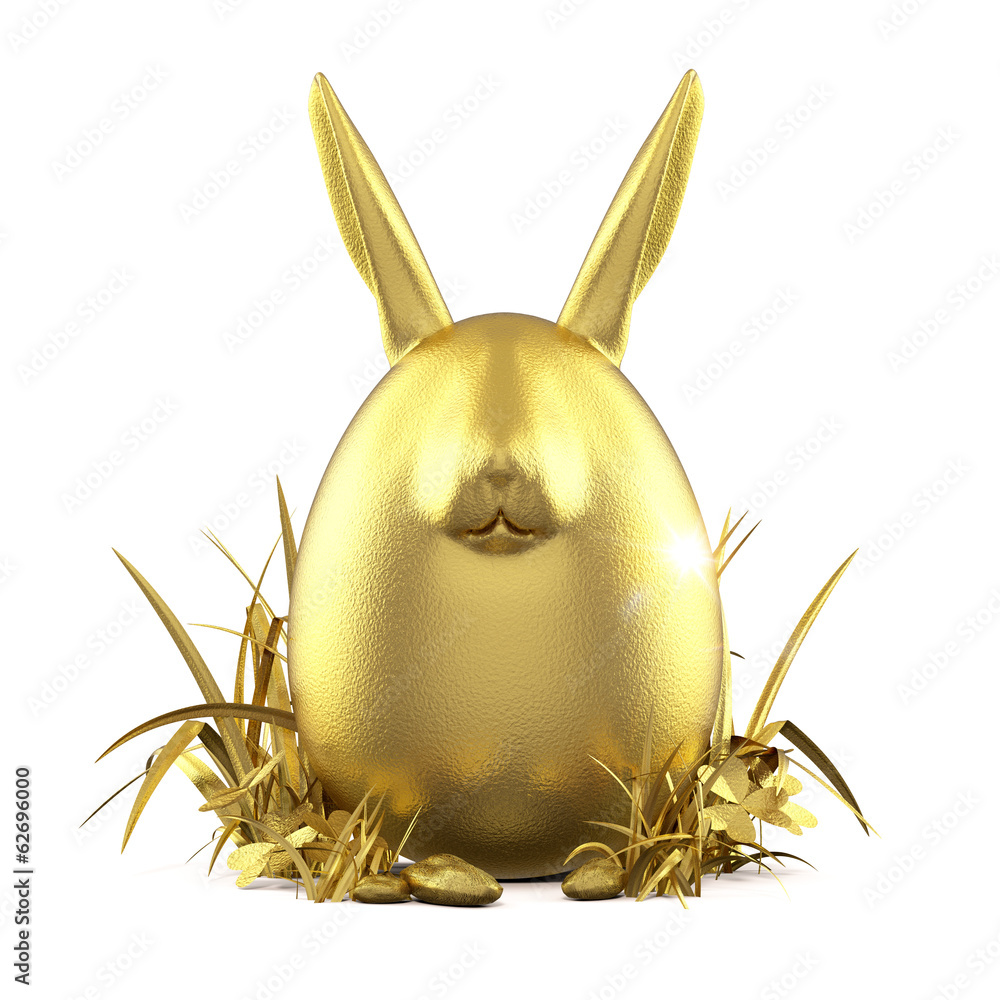 Goldener Ostereier Hase Stock Illustration | Adobe Stock