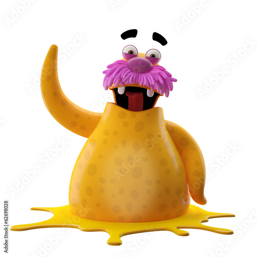 3d illustration of a cheerful colorful funny walrus photo