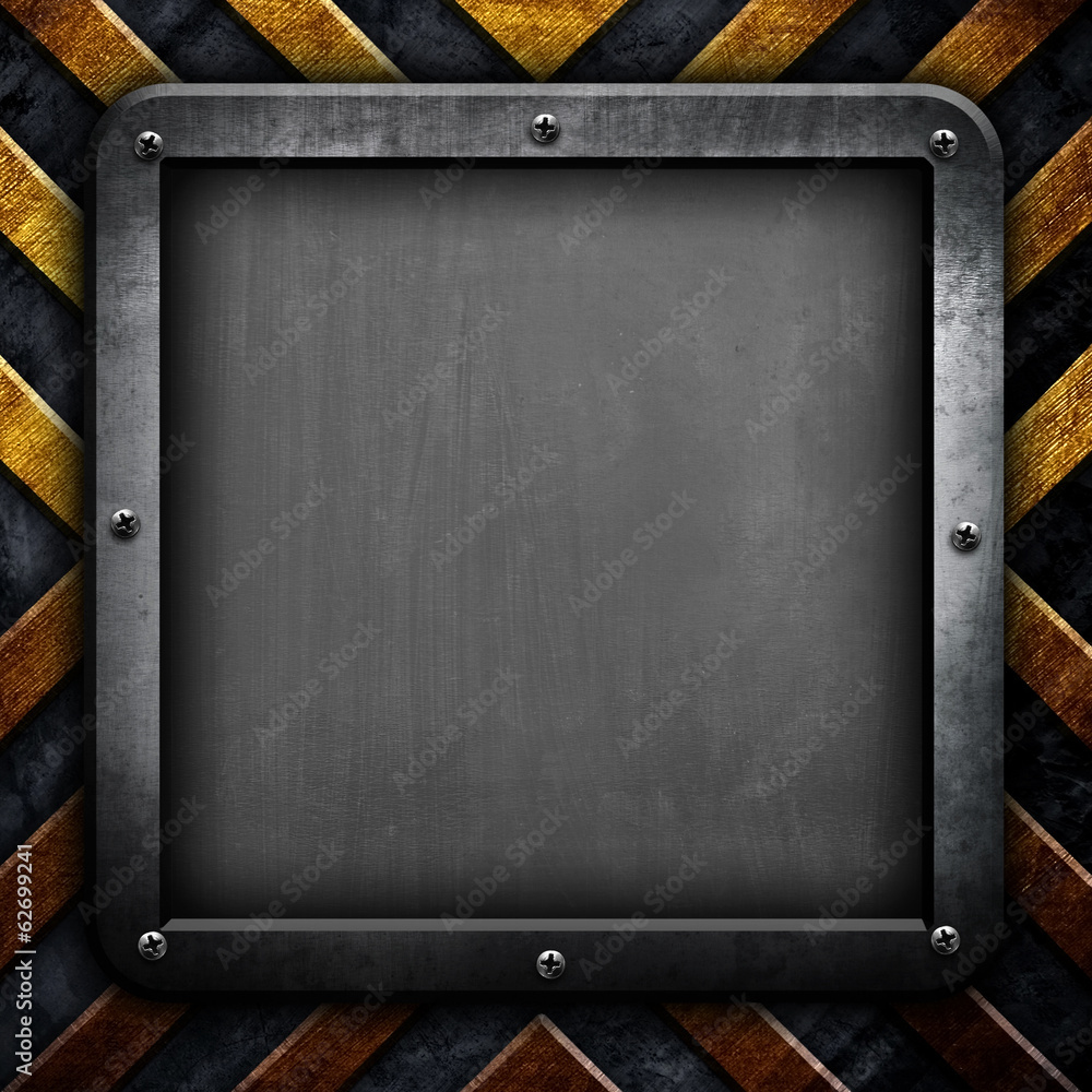Obraz premium metal background with warning stripes