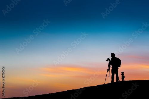 Photographer in silhouette