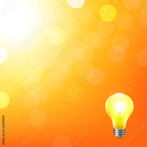 Orange Background With Bokeh And Lamp
