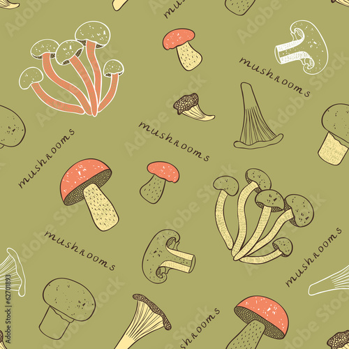 mushroom retro seamless