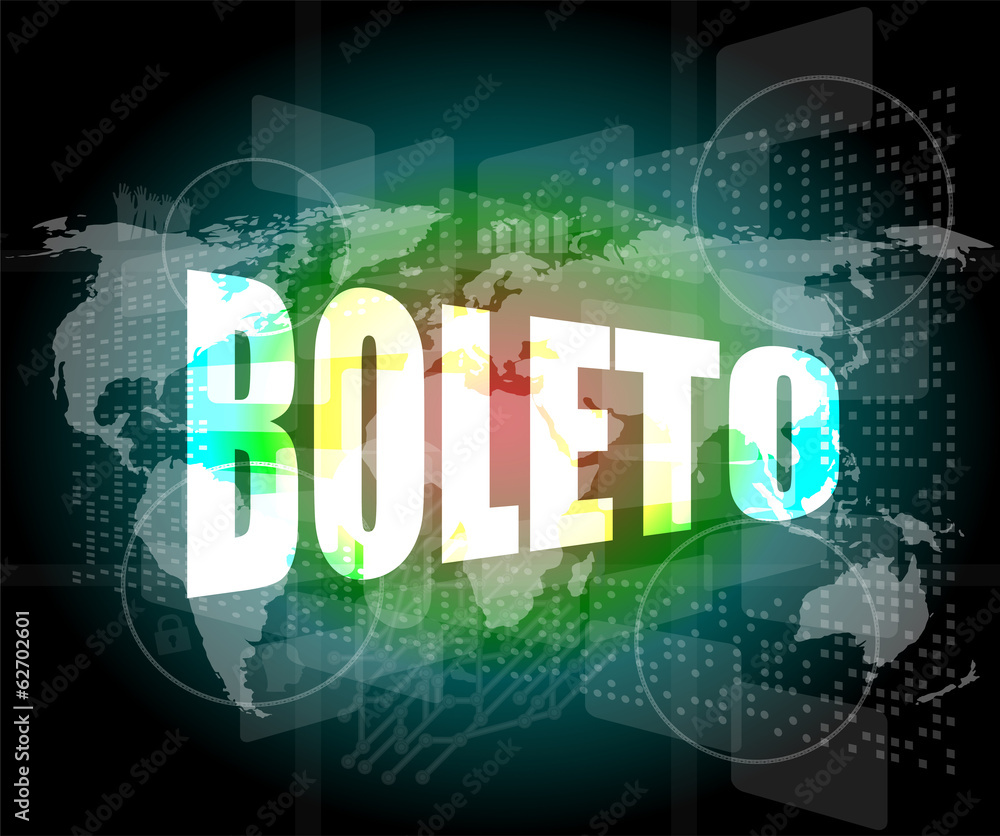 Backgrounds touch screen with boleto word