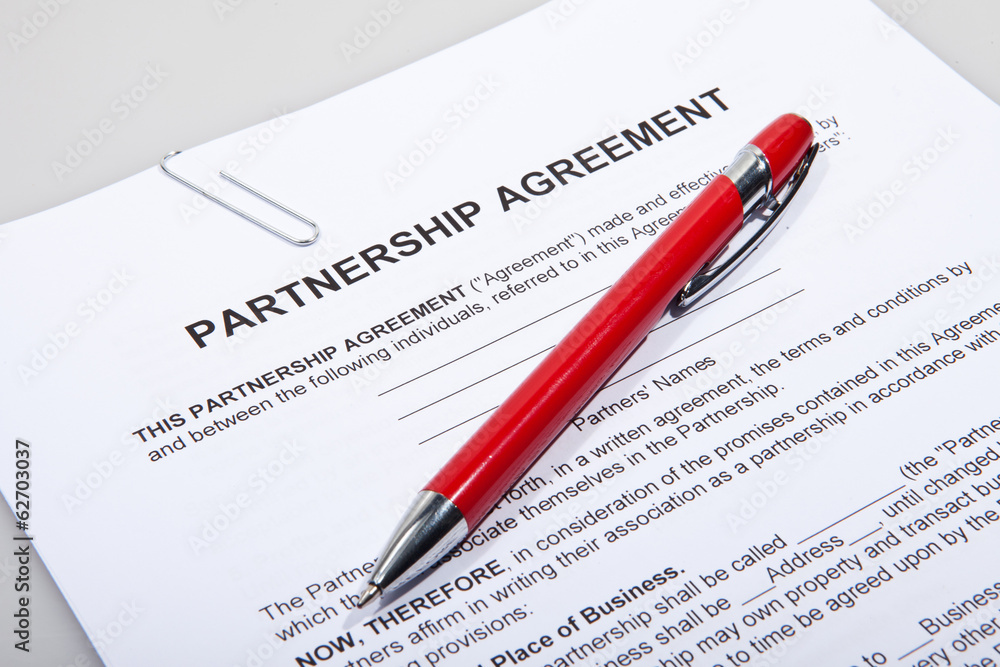 Partnership agreement forms with pen Partnership agreement forms with pen