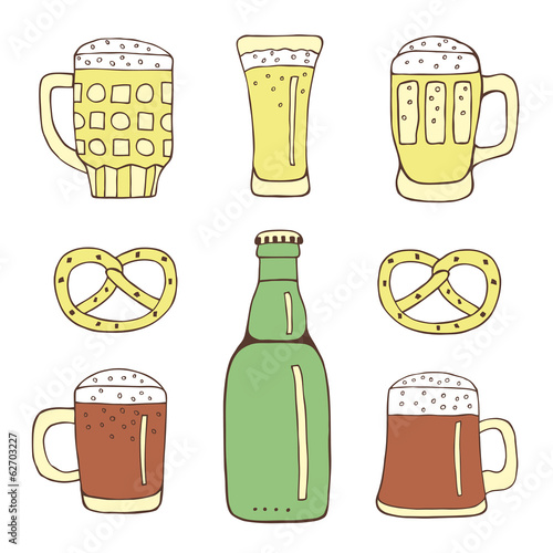 cartoon beer set