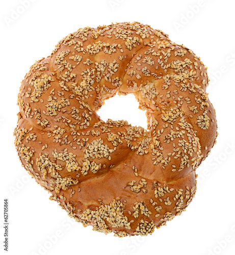 Fresh Tasty Pretzel on White Background