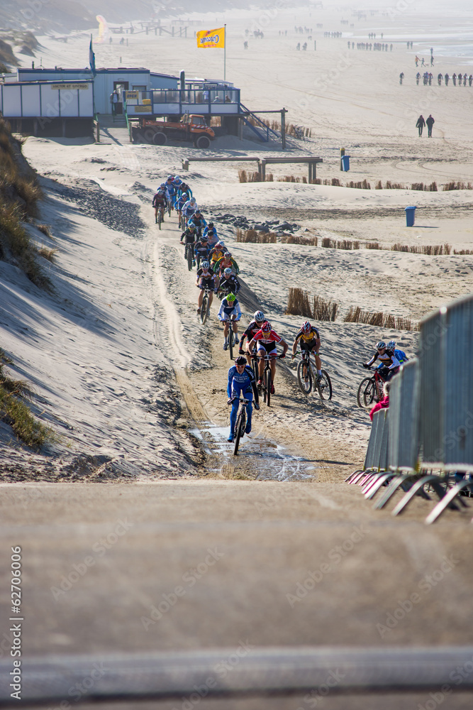 CAMPERDUIN/THE NETHERLANDS - MARCH 15th, 2014: Beachbiking race