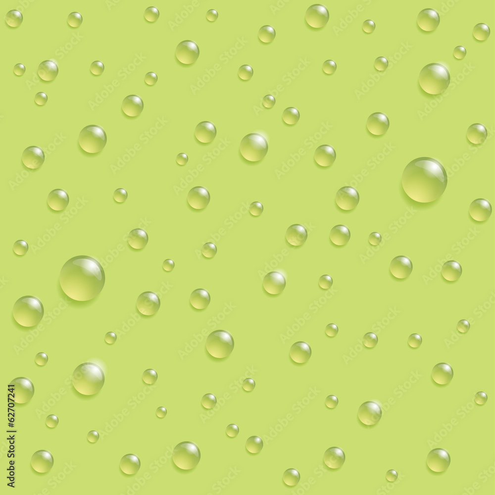 Drops seamless pattern on the green background.