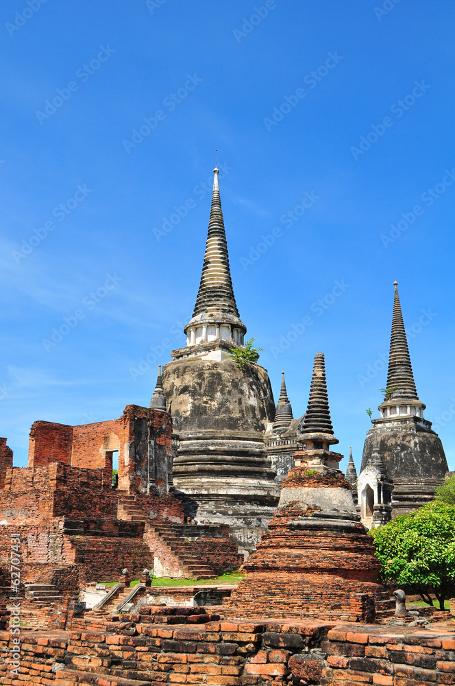 Ancient Ruin Pagoda in Ayutthaya Province, Thailand